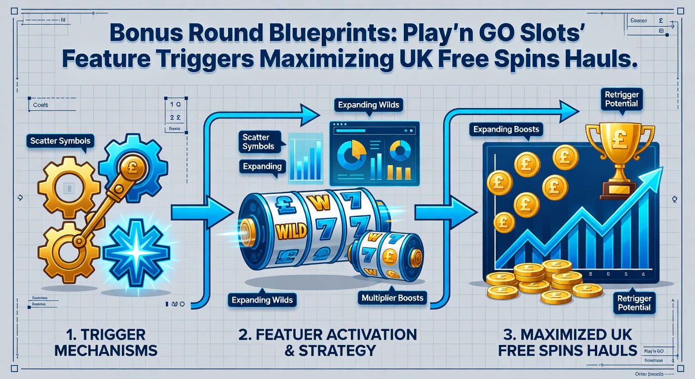 Dynamic close-up of Play'n GO slot reels filling with scatters and bonus symbols during a free spins trigger sequence