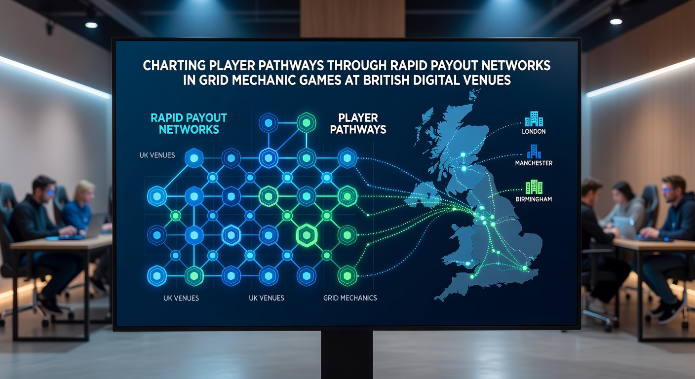 Illustration of player pathways connecting deposits, grid slot sessions, and rapid withdrawals in UK digital casinos
