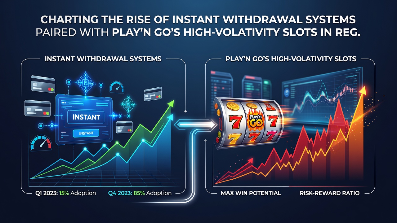 Chart displaying growth trends in instant withdrawals alongside high-volatility slot engagement in regulated markets