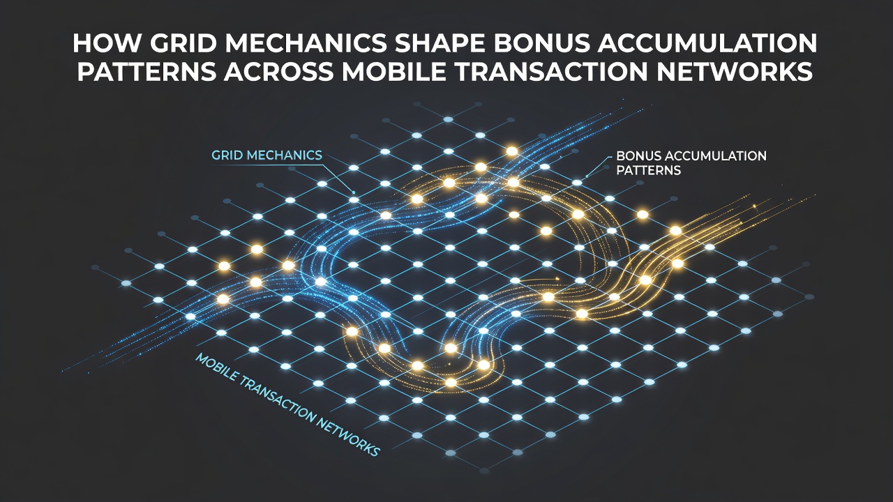 Visualization of bonus accumulation pathways across interconnected mobile grid cells