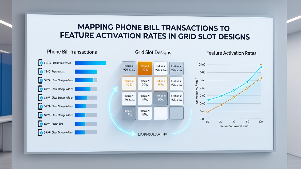 Heatmap chart displaying correlation strength between phone bill deposit volumes and specific grid slot bonus activations over time