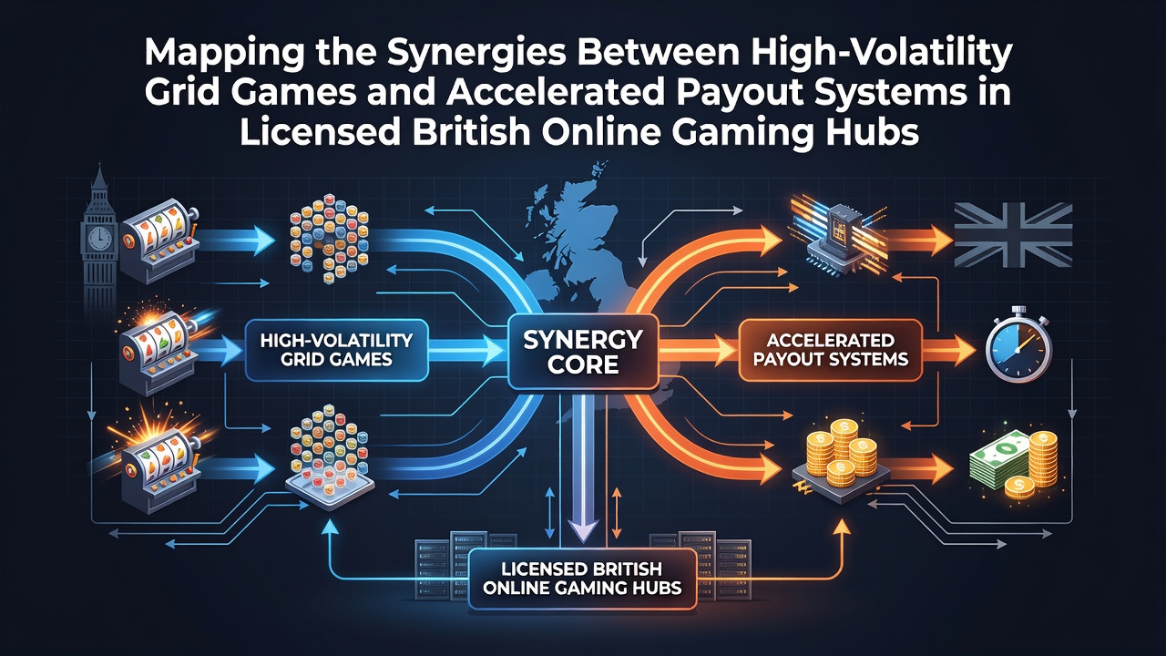 High-volatility grid slots displayed on mobile screens with payout processing graphics overlaid