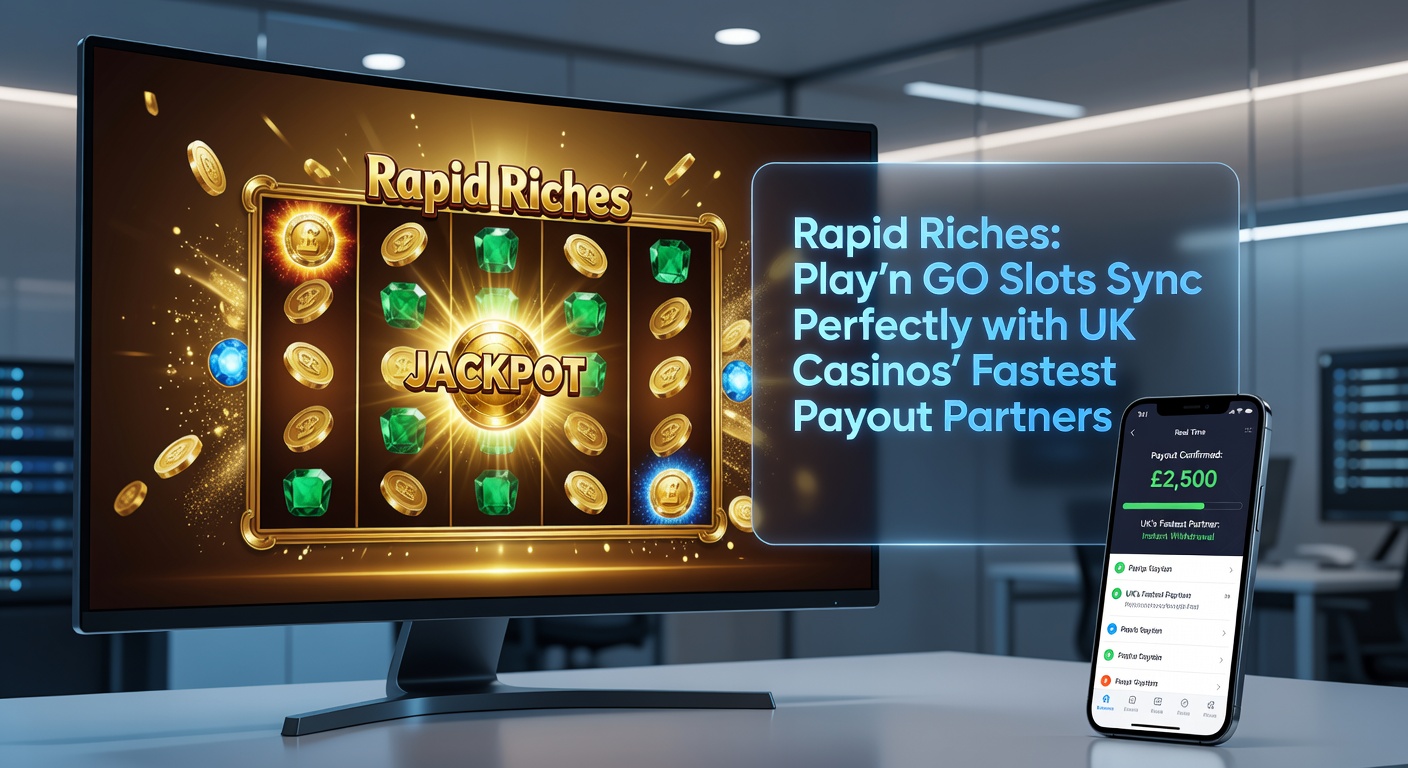 Vibrant Play'n GO slot reels spinning with instant cashout icons overlayed, highlighting rapid payouts in UK casino interfaces