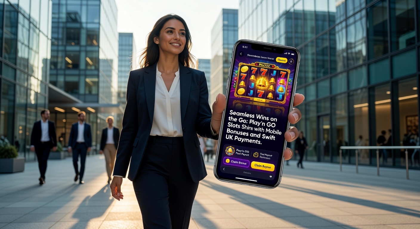 Smartphone displaying Play'n GO slot with jackpot win notification and quick payment options