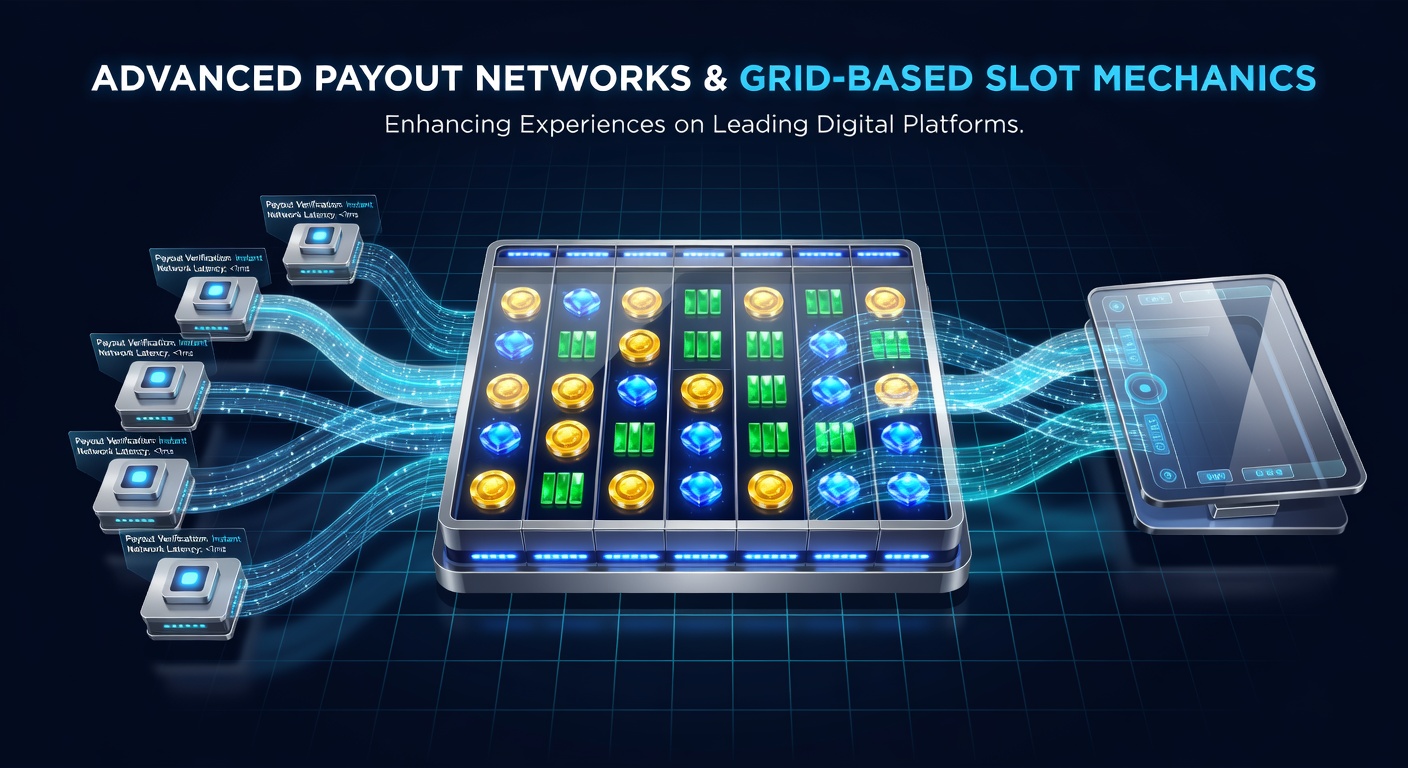 Advanced payout networks supporting grid-based slot mechanics on digital platforms