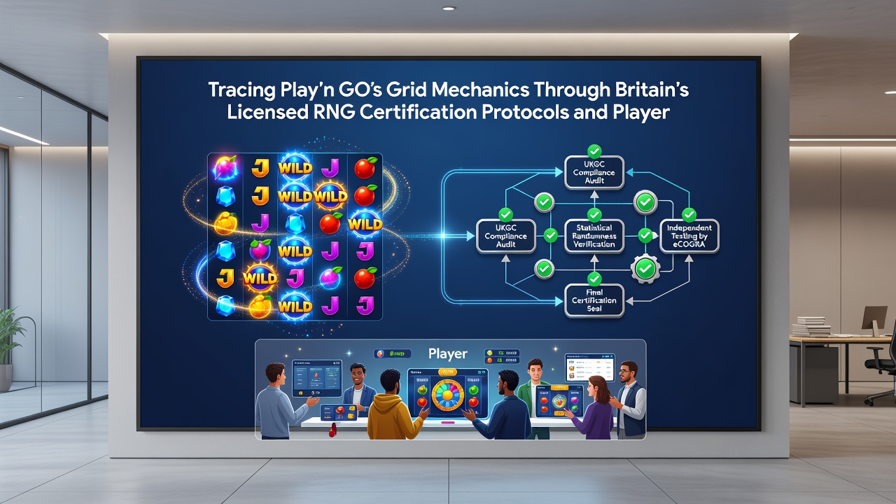Player engagement analytics dashboard displaying grid slot performance metrics and RNG verification logs
