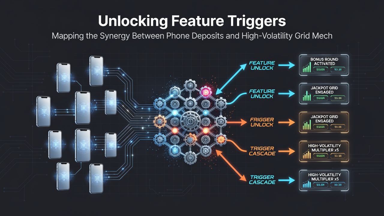 Close-up of cascading grid symbols during a feature trigger on a regulated mobile slot